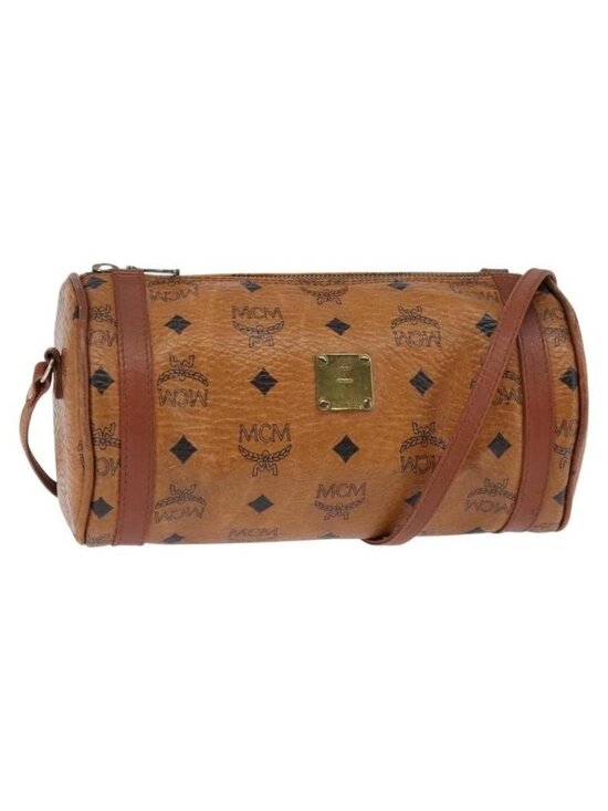 MCM Handbags - Authentic MCM Logogram Vicetos Shoulder Bag PVC Leather Brown
